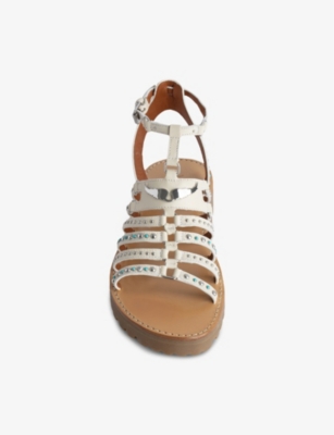 Shop Zadig & Voltaire Zadig&voltaire Womens Flash Joe Stud-embellished Flat Leather Sandals