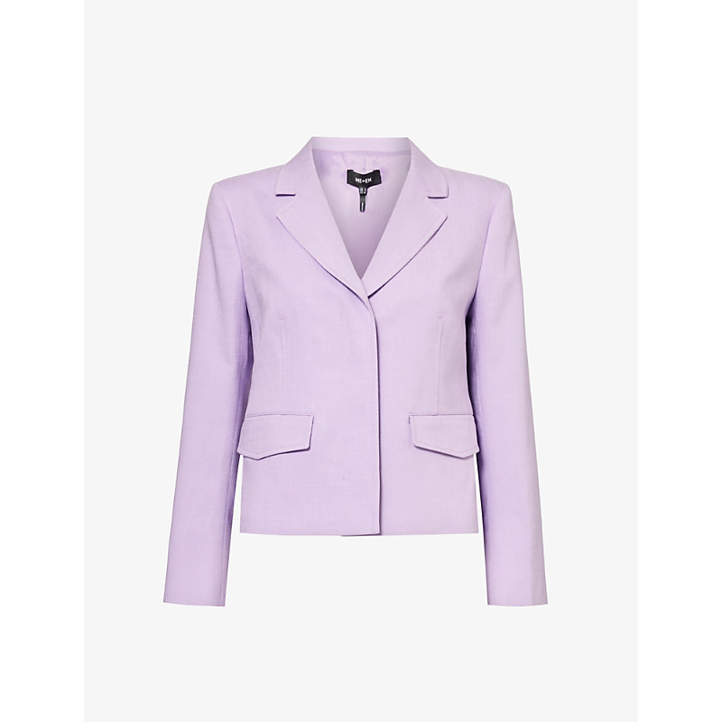 Shop Me And Em Women's Dusted Lilac Boxy-fit Padded-shoulders Stretch-woven Blazer