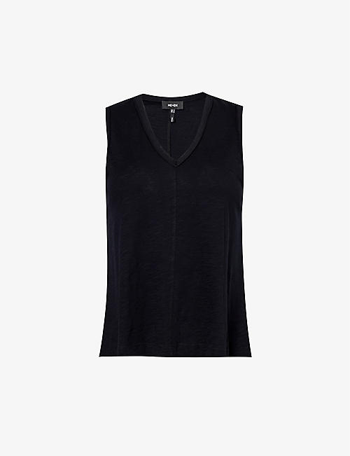 ME AND EM: Marl-weave sleeveless cotton-jersey top