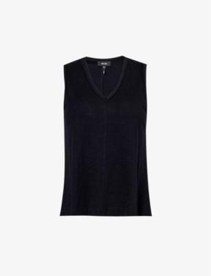 Shop Me And Em Women's Black Marl-weave Sleeveless Cotton-jersey Top