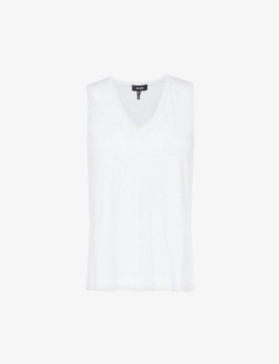 Shop Me And Em Women's Fresh White Marl-weave V-neck Cotton-jersey T-shirt
