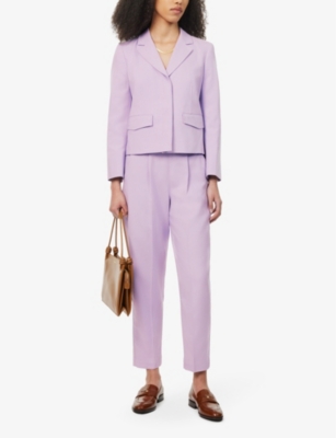Shop Me And Em Women's Dusted Lilac Textured Tapered-leg High-rise Woven Trousers
