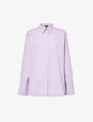 Shop Me And Em Womens Lilac Boyfriend Relaxed-fit Cotton-poplin Shirt