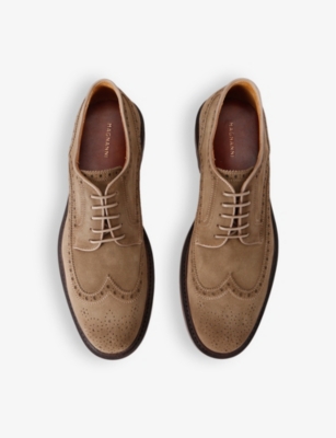 Shop Magnanni Flex Carbone Suede Low-top Derby Shoes In Taupe