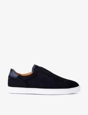 MAGNANNI: Laceless suede low-top trainers