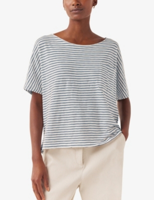 THE WHITE COMPANY: Stripe-print boxy cotton-jersey T-shirt