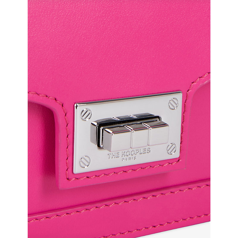 Shop The Kooples Women's Pink Emily Nano Leather Shoulder Bag