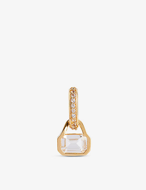 V BY LAURA VANN: April 18ct yellow gold-plated recycled sterling-silver and white topaz charm