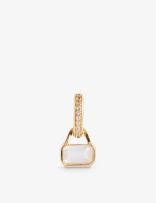 V BY LAURA VANN: June 18ct yellow gold-plated recycled sterling-silver moonstone and white topaz charm