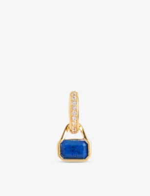 V BY LAURA VANN: September 18ct yellow gold-plated recycled sterling-silver lapis and white topaz charm