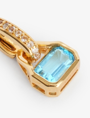 Shop V By Laura Vann Women's Gold December 18ct Yellow Gold-plated Recycled Sterling-silver Blue Topaz An