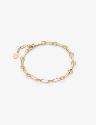 LAURA VANN: Twisted-link 18ct yellow gold-plated sterling-silver bracelet