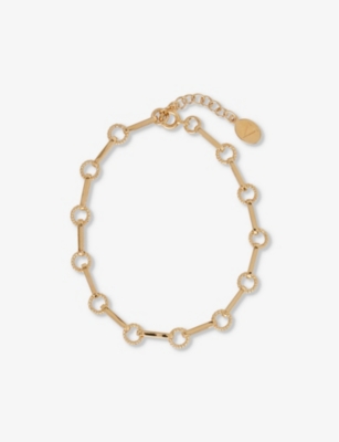 V BY LAURA VANN: Twisted-link 18ct yellow gold-plated recycled sterling-silver bracelet