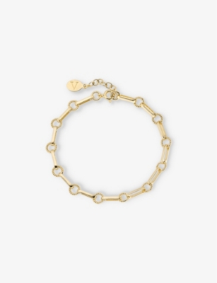 V By Laura Vann Womens Gold Twisted-link 18ct Yellow Gold-plated Recycled Sterling-silver Bracelet