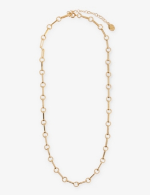 V By Laura Vann Womens Gold Twisted-link 18ct Yellow Gold-plated Recycled Sterling-silver Necklace