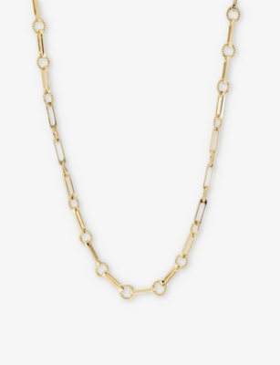 V By Laura Vann Womens Gold Twisted-link 18ct Yellow Gold-plated Recycled Sterling-silver Necklace