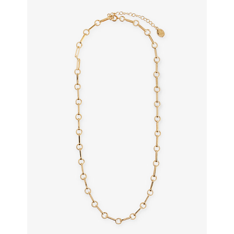 V By Laura Vann Womens Gold Twisted-link 18ct Yellow Gold-plated Recycled Sterling-silver Necklace
