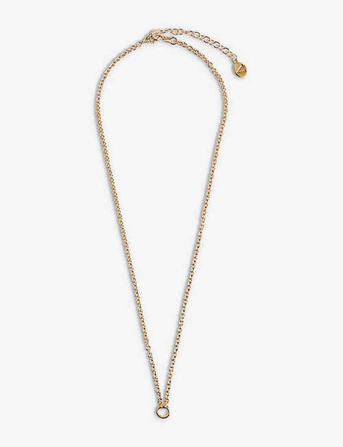 V BY LAURA VANN: Carrier 18ct yellow gold-plated recycled sterling-silver necklace