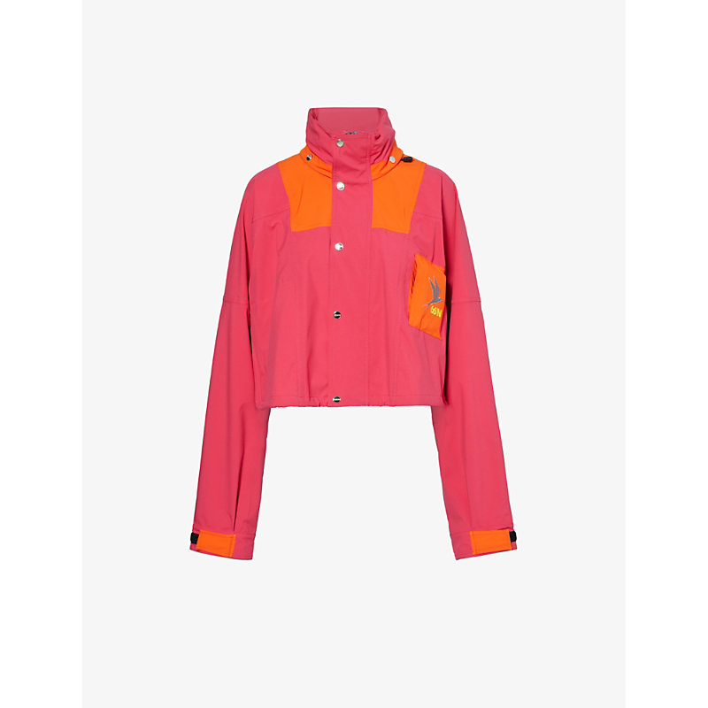 Shop 66 North Women's Bright Red Kria Funnel-neck Logo-embroidered Shell Jacket