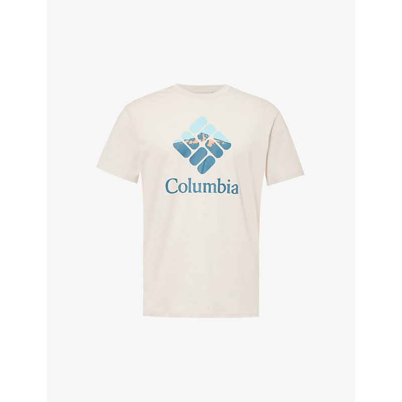 Columbia Mens Dark Stone Rapid Ridge Graphic-print Organic-cotton Jersey T-shirt