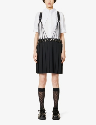 Shop Noir Kei Ninomiya Women's White Pointed-collar Short-sleeve Cotton Shirt