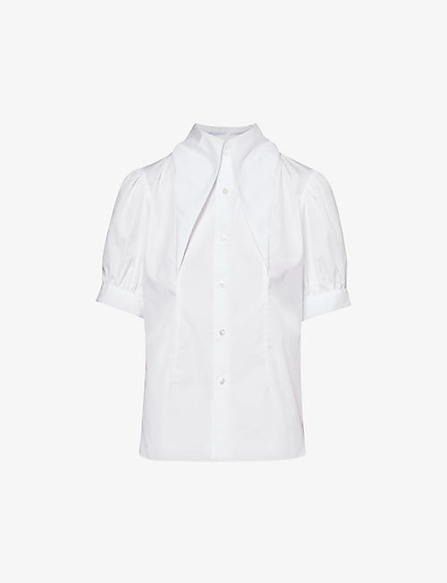 NOIR KEI NINOMIYA: Pointed-collar short-sleeve cotton shirt