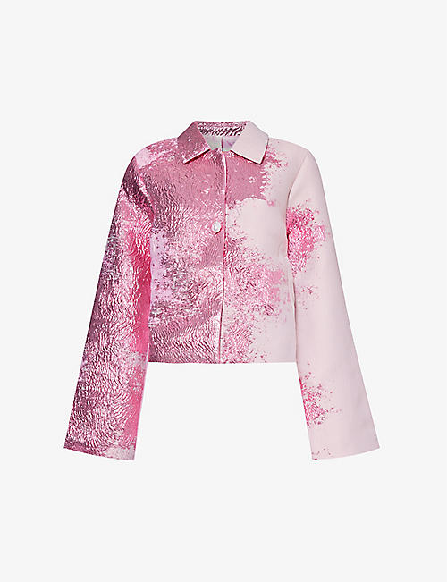 STINE GOYA: Kiana metallic-thread recycled polyester-blend jacket