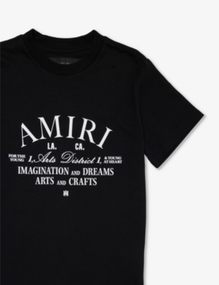 Shop Amiri Logo-print Short-sleeved Cotton-jersey T-shirt 4-12 Years In Black