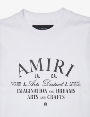 Shop Amiri Logo-print Short-sleeved Cotton-jersey T-shirt 4-12 Years In White