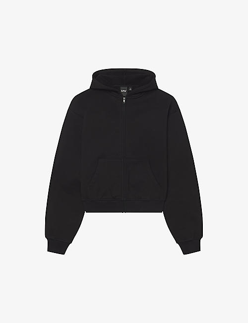 KHY: Zip-through relaxed fit cotton-terry hoody