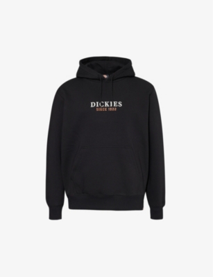 Dickies Mens Black Park Branded-print Cotton-blend Hoody