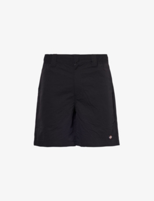 Dickies Mens Black Fincastle Logo-patch Shell Shorts