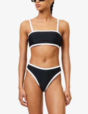 Shop 4th & Reckless Women's Black Cabo Contrast-trim Bikini Top