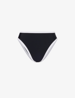 4th & Reckless Cabo Contrast-trim Bikini Bottoms In Black