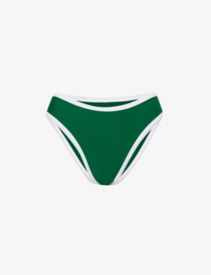 Shop 4th & Reckless Women's Green Cabo Contrast-trim Bikini Bottoms