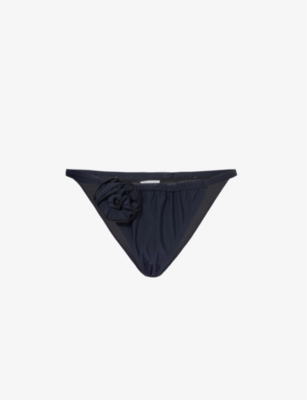 Shop 4th & Reckless Womens Black Monaco Flower-patch Bikini Bottoms