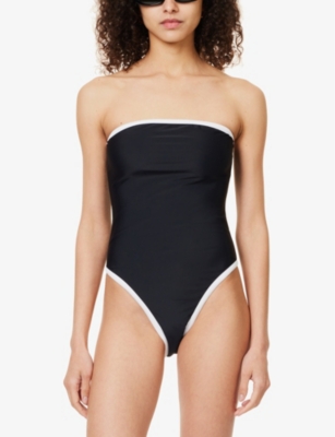 Shop 4th & Reckless Gili Bandeau High-leg Swimsuit In Black