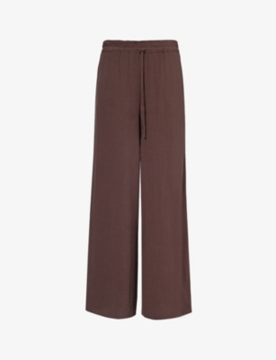 Shop 4th & Reckless Women's Chocolate Tulum Straight-leg Mid-rise Drawstring-waist Woven Trousers