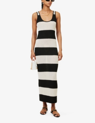 Shop 4th & Reckless Women's Stripe Tulum Stripe-pattern Woven Maxi Dress