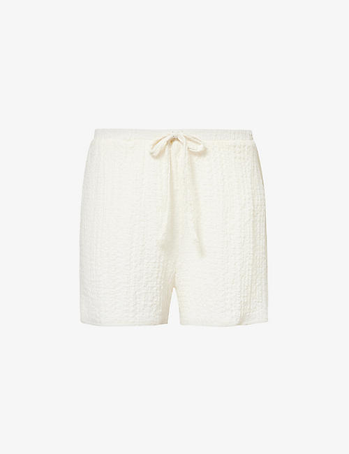 4TH & RECKLESS: Lanai crinkle-texture stretch-woven shorts
