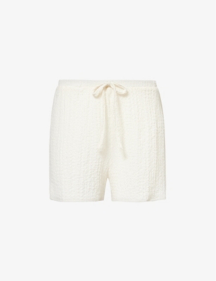 Shop 4th & Reckless Lanai Crinkle-texture Stretch-woven Shorts In White