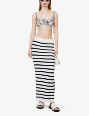 Shop 4th & Reckless Women's Stripe Rico Elasticated-waist Cotton-blend Maxi Skirt