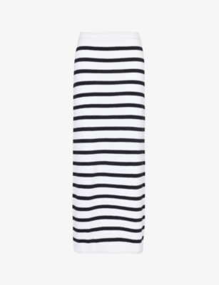 Shop 4th & Reckless Women's Stripe Rico Elasticated-waist Cotton-blend Maxi Skirt