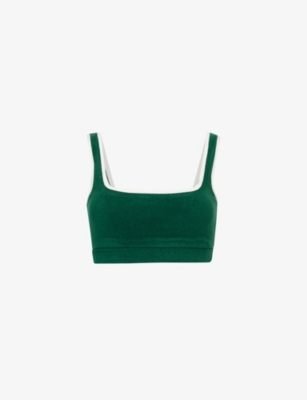 4TH & RECKLESS: Ella square-neck cropped woven top