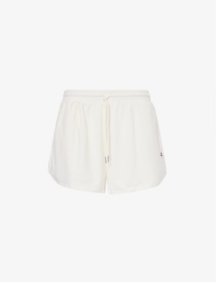 Shop 4th & Reckless Women's White Ella Logo-embroidered Woven Shorts