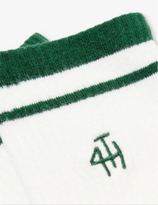 Shop 4th & Reckless Women's Green Sport Logo-pattern Cotton-blend Knitted Socks