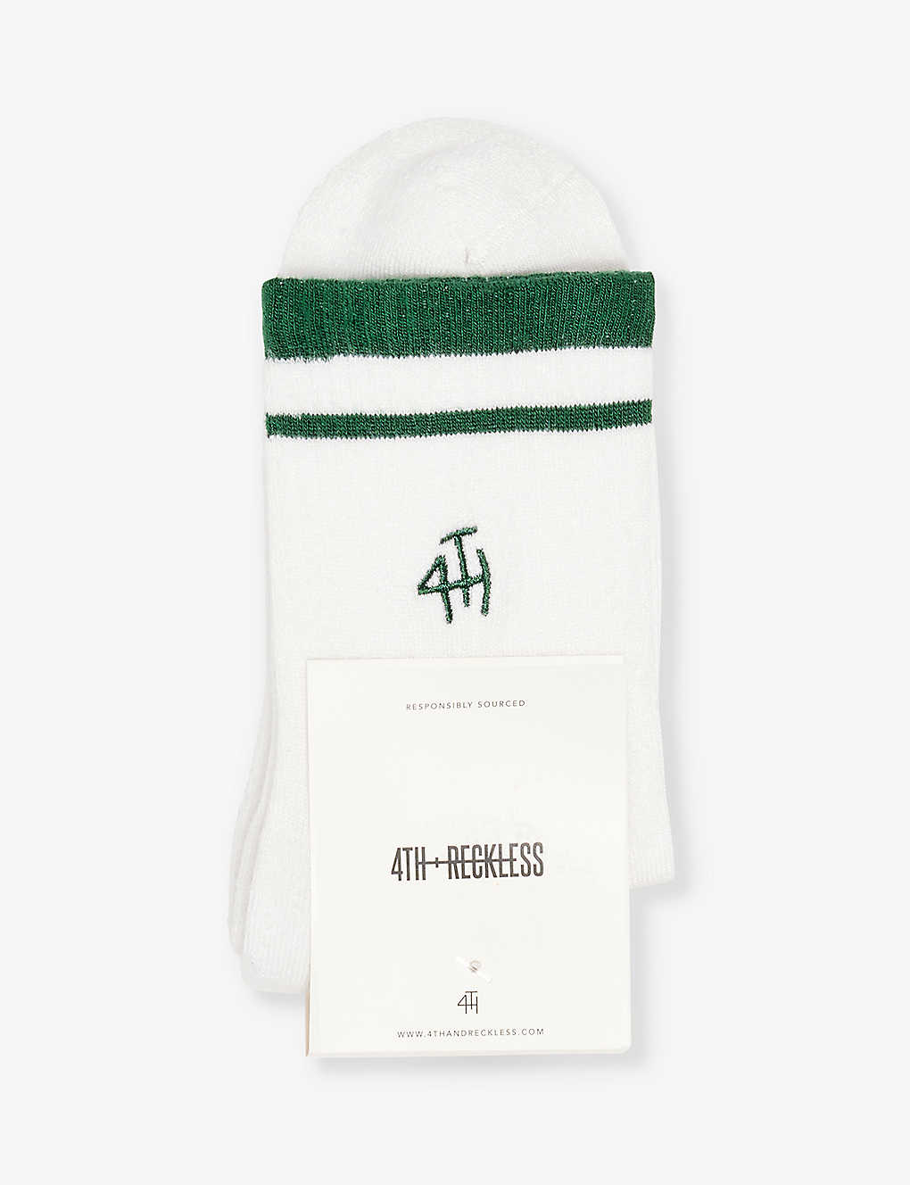 4th & Reckless Sport Logo-pattern Cotton-blend Knitted Socks In Green