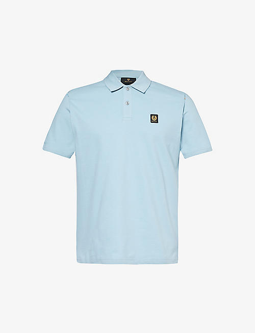 BELSTAFF: Brand-patch short-sleeved cotton-jersey polo shirt
