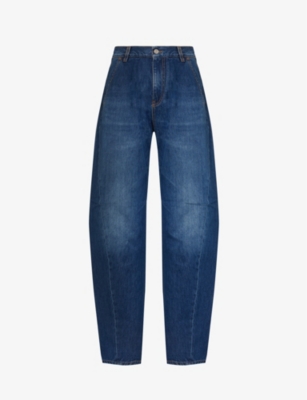 Shop Victoria Beckham Women's Dark Vintage Wash Wide-leg High-rise Jeans