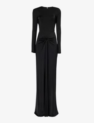 VICTORIA BECKHAM: Ruched open-back stretch-woven midi dress